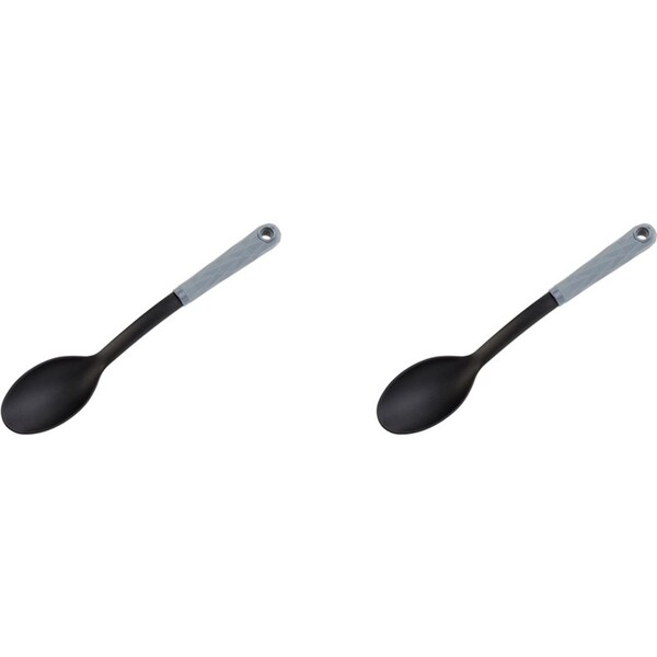 2PK Wiltshire Diamond Soft Touch Long Grip Handle Kitchen Utensil Solid Spoon
