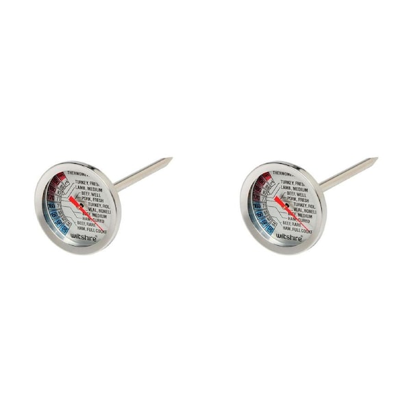 2PK Wiltshire Stainless Steel 5cm Dial Meat Temperature Kitchen Thermometer
