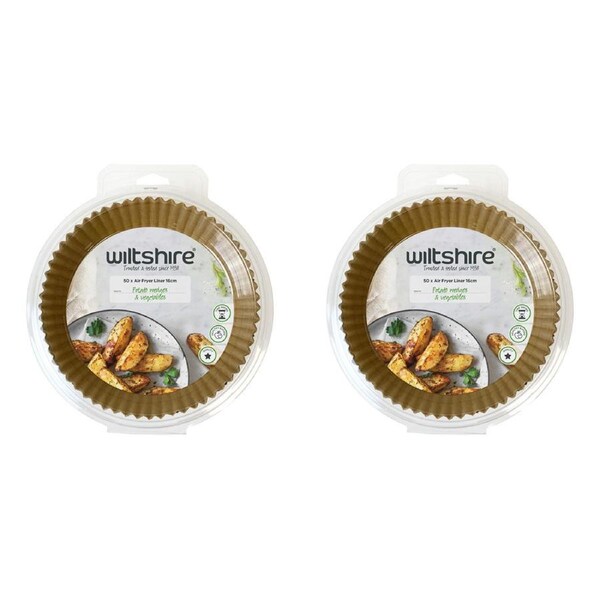 2PK Wiltshire Air Fryer Disposable Non-Stick Round Baking Paper Liners 16cm