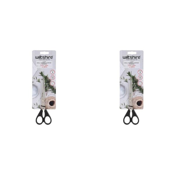 2PK Wiltshire Multi Purpose Sharpened Universal Kitchen Scissors Shears Small
