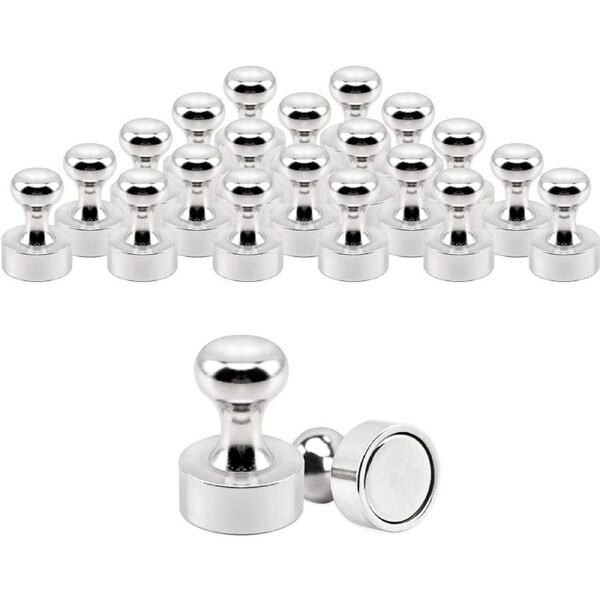 [20PCS] Harvcci Strong Fridge Maganets for Whiteboard, Strong Metal Magnetic Push Pin for Pinboard Noticeboard Refrigerator