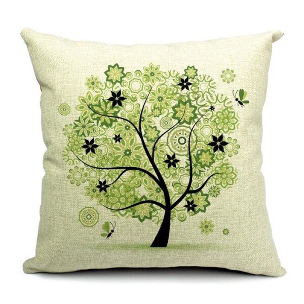 All 4 Kids 45cm Square Throw Pillow Cushion Cover - Star Tree
