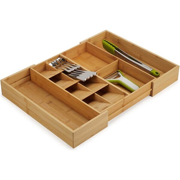 Joseph Joseph DrawerStore Bamboo Expanding Cutlery Organiser Storage 40cm Rect