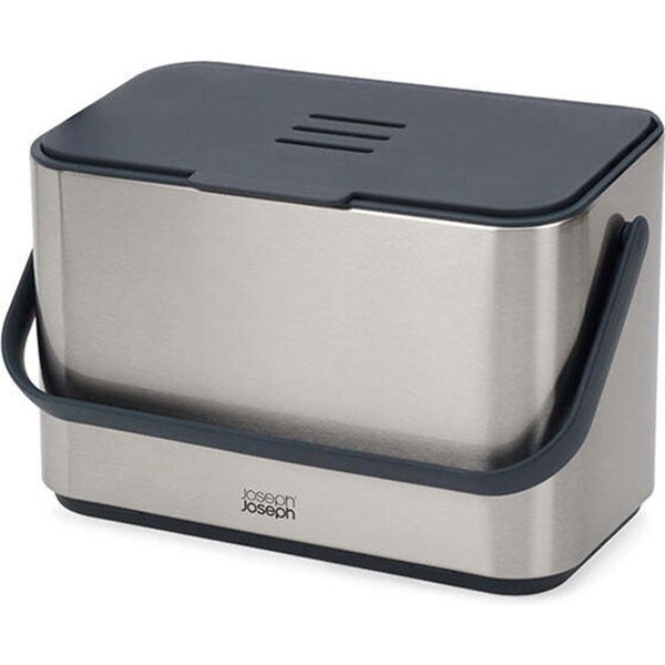Joseph Joseph Collect 4L/30cm Food Waste Caddy Stainless Steel Storage Bin Grey