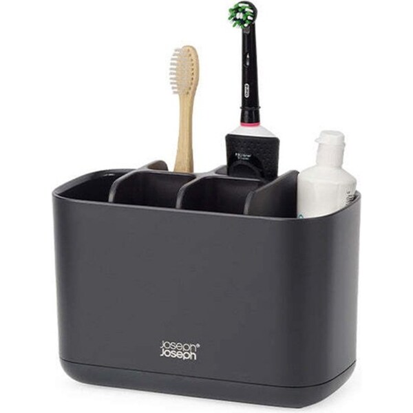 Joseph Joseph EasyStore Toothbrush Caddy Holder 17cm Large Storage Matt Black