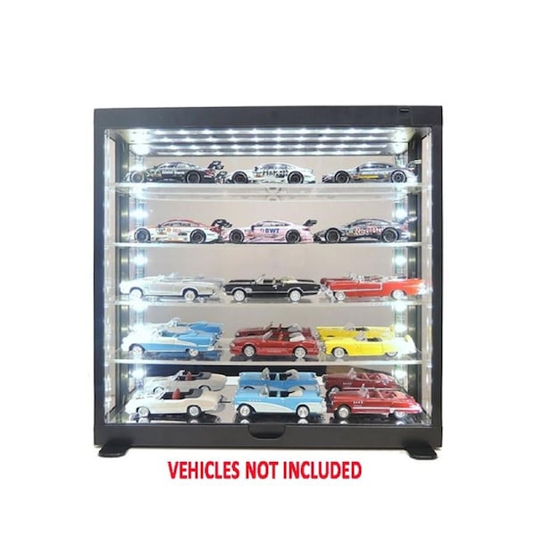 Kings Creation 5 Layers Led Display Case Mirror Back & Base For 1:64 & 1:43 Car