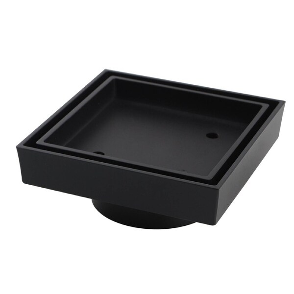 ACA Bathroom Tile Insert Shower Grate Strip Floor Waste Drain Black Square 115*115mm