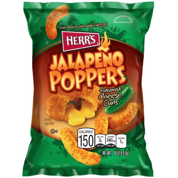 12 Pack x Herr's Jalapeno Poppers Flavoured Cheese Curls 170g