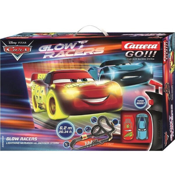 Carrera GO!!! Disney Cars Glow Racers Slot Car Set