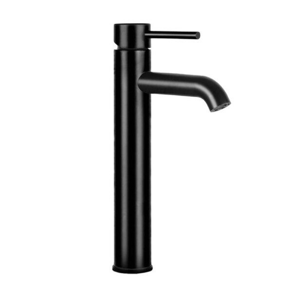 Bathroom Basin Mixer Tap Round Tall Faucet Vanity Laundry Black