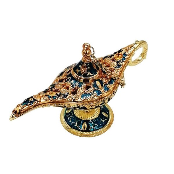 Catzon Aladdin Magic Genie Lamp Party Table Decoration Gift-Gold Dark Blue