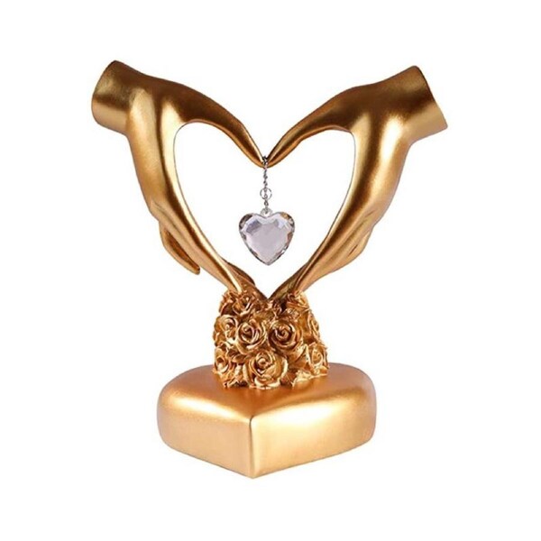 Catzon Love Heart Sculpture Home Decor Valentines Day Gift-Gold Hand