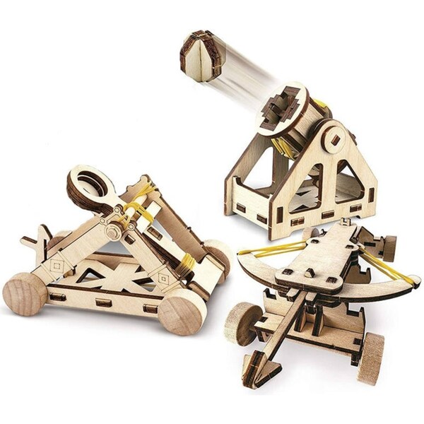 Catzon Construction Model Kit Build 3 Wooden 3D Puzzle Models Craft Kits Perfect Gift for Girls and Boys