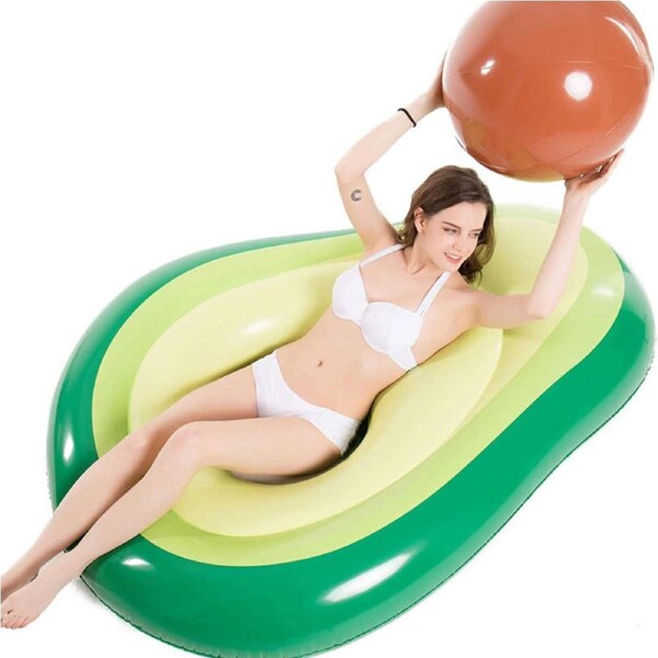 Catzon Inflatable Avocado Pool Float with Ball for Kids Adult Summer Beach Toys