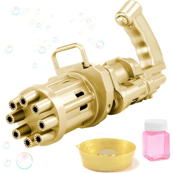 Catzon Electric Gatling Bubble Machine Kids Outdoor Toys-Gold