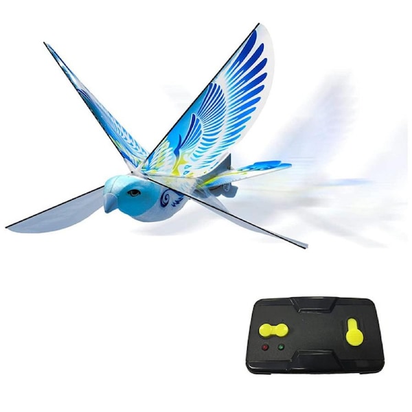 Catzon Kids Flying Remote Control Bird Toy with Bionic Flapping Wings-Blue