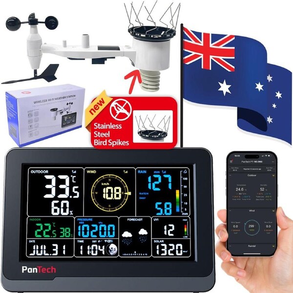 PanTech Weather Station Wireless Australia-Gen 3 IoT- Indoor Outdoor Monitoring-PT-WS3900