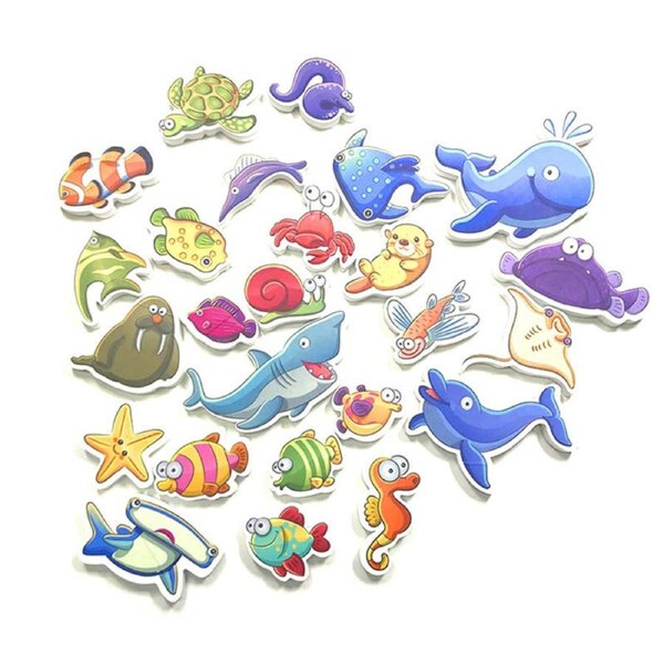 Catzon 30Pcs Ocean Animals Bath Foam Toys Set Educational Floating Toys for Baby Girls Boys