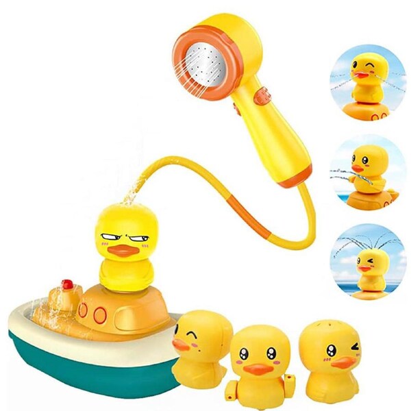 Catzon Electric Bathtub Fountain Toy with 3 Different Spraying Duck and 1 Duck Shower Head