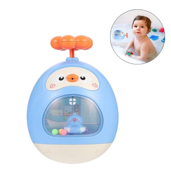 Catzon Bathtime Fountain Fun Toys for Kids Ages 1-6 Amphibious Tumbler Water Toy-Blue