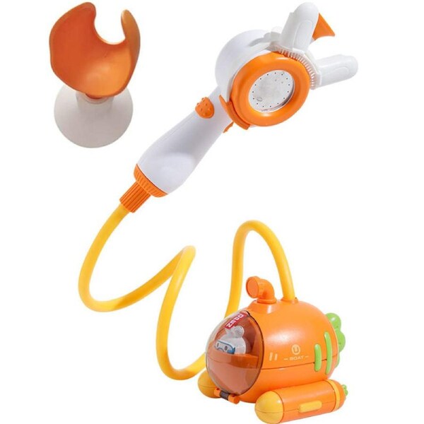 Catzon Kids Bath Toy Submarine Spray Station Battery Operated Water Pump with Hand Shower Head