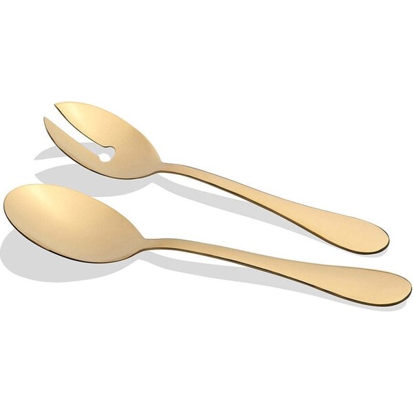 2pc Stanley Rogers Albany Salad Servers Spoon/Fork Serving Set Champagne Gold