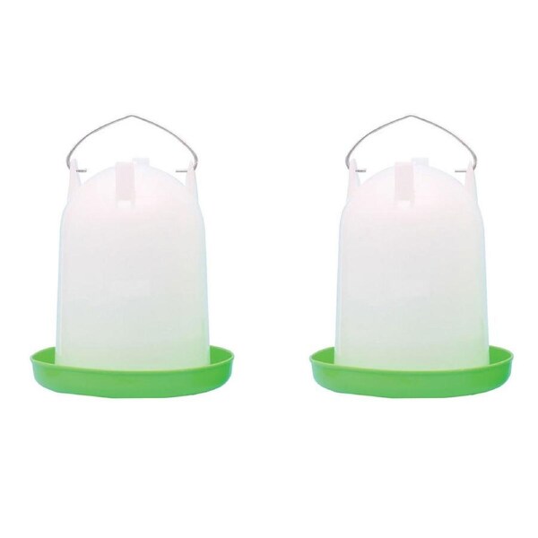 2x 2pc Show Master Green and White Straight Type Poultry/Bird Drinker 122L 4L