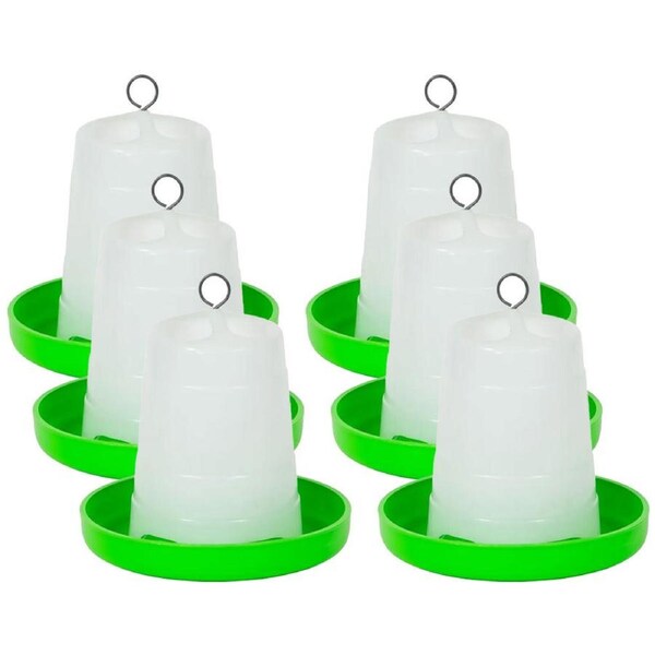 6x 3pc Show Master Green and White Poultry/Bird Suspension Feeder 127A 1.5KG
