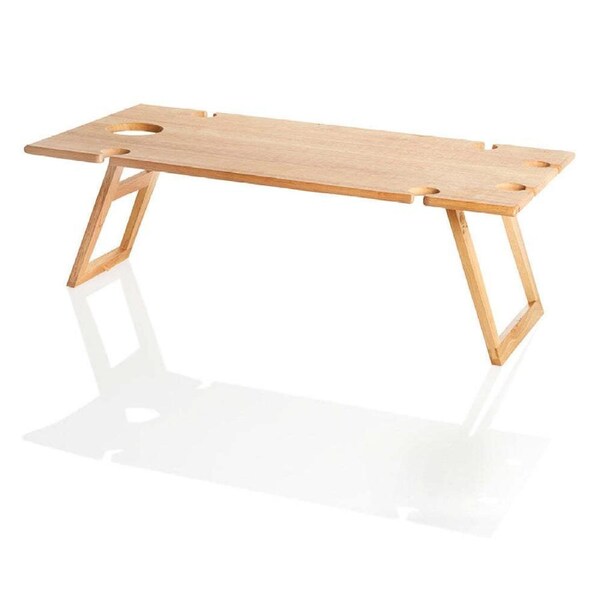 Stanley Rogers 75cm Rubberwood Travel Picnic Outdoor Table Folding Desk Large
