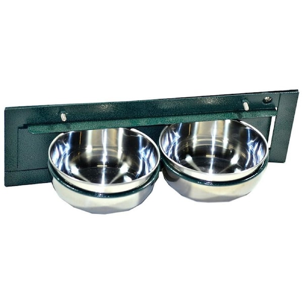 Show Master Twin Swivel Stainless Steel Bird/Animal Feeders Green 6inch