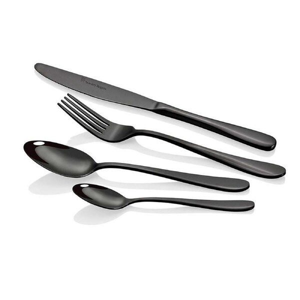 16pc Stanley Rogers Albany Stainless Steel Cutlery Family Tableware Set Onyx