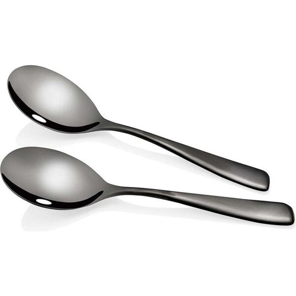 2pc Stanley Rogers Stainless Steel Soho Serving Spoon Dinner Utensil Set Onyx