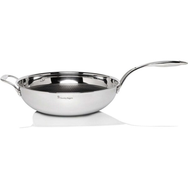 Stanley Rogers Matrix 32cm Stainless Steel Wok Pan Kitchen Food Cooking SLVR