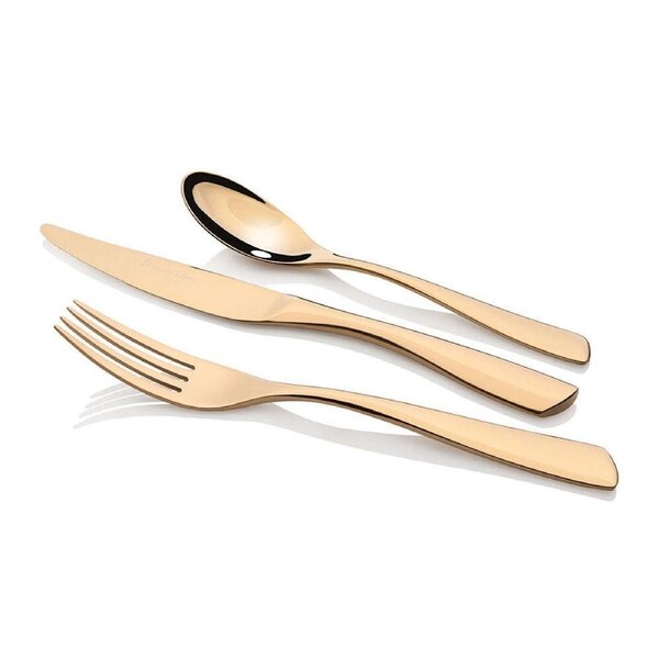 56pc Stanley Rogers Stainless Steel Soho Cutlery Family Dinner Party Set Gold
