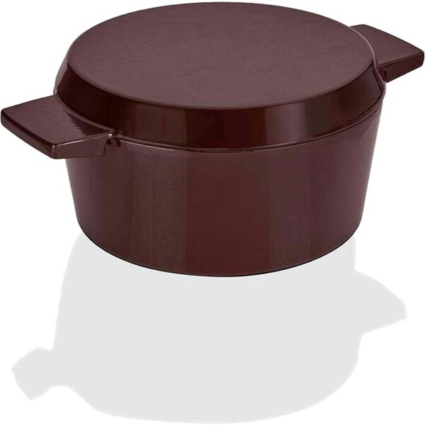 Stanley Rogers Heavy Duty Cast Iron French Oven Bordeaux 28cm w/Grill Pan Lid