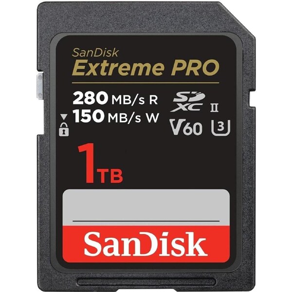 SanDisk Extreme Pro SDXC SDSDXEP 1TB 280MB/s V60 U3 C10 UHS-II SD Memory Card