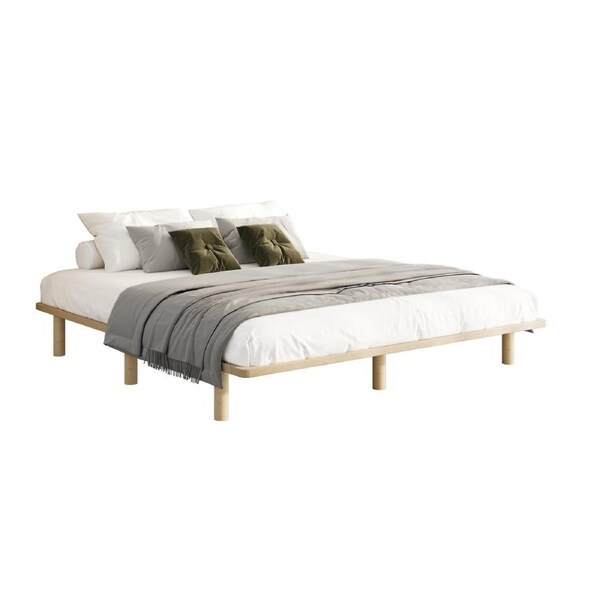Oikiture Bed Frame King Size Wooden Bed Base Platform Timber