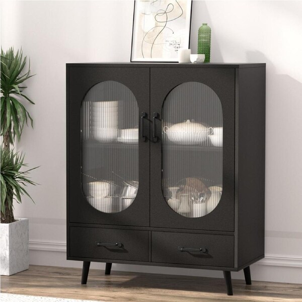 100cm Artiss Buffet Sideboard Kitchen Cabinet - Black