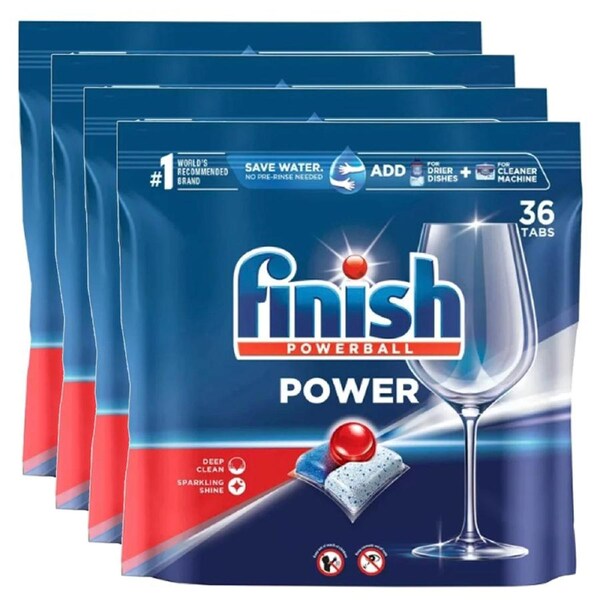 144 Pack Finish Powerball Power Dishwashing Tablets (4 x 36 Pack)