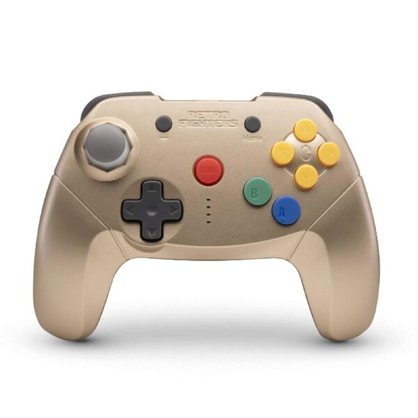 Retro Fighters N64 Brawler64 Gamepad Bluetooth Wireless Controller Gold NSO Edition