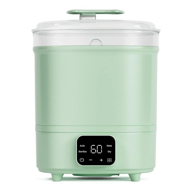 YOPOWER Baby Bottle Steriliser and Dryer, Electric Steam Bottle Sanitizer, 4 Modes Large Capacity Bottle Sterilizer with LED Touch Screen, Green