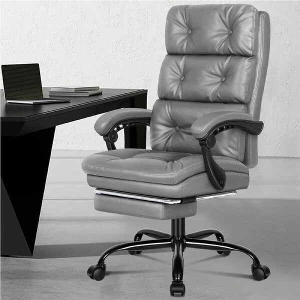 ALFORDSON Linen Executive Chair with Footrest
