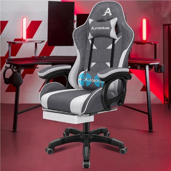 ALFORDSON Gaming Chair Office Massage - Fabric Grey