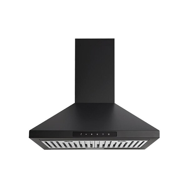 Euromaid 60cm Pyramid Canopy Rangehood 700m3/h Stainless Steel Exhaust Matte BLK