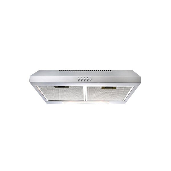 Euromaid 60cm Fixed Rangehood 250m3/h LED Recirculating Stainless Steel Silver