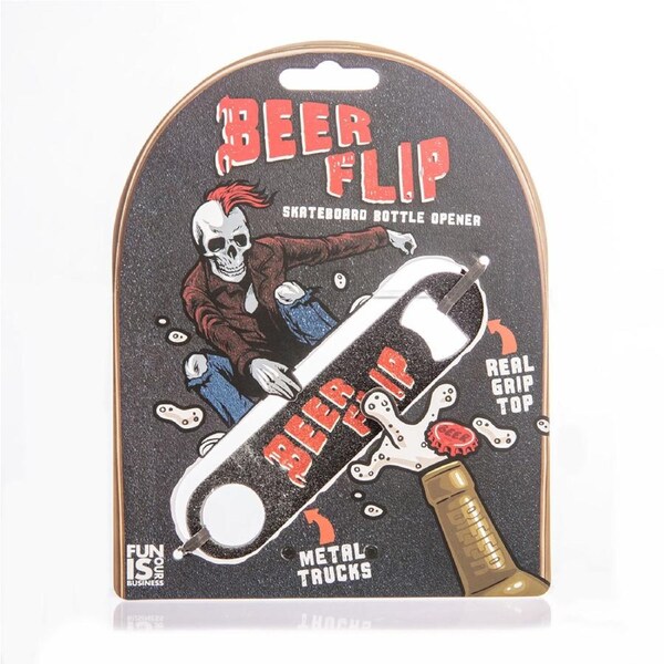 Boxer Gifts 18cm Beerflip Skateboard Bottle Opener Handheld Cap Remover Bones
