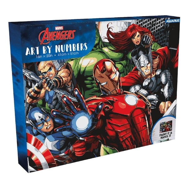 Aquarius Marvel Avengers Assemble Art by Numbers 41x51cm DIY Kids Paint Kit