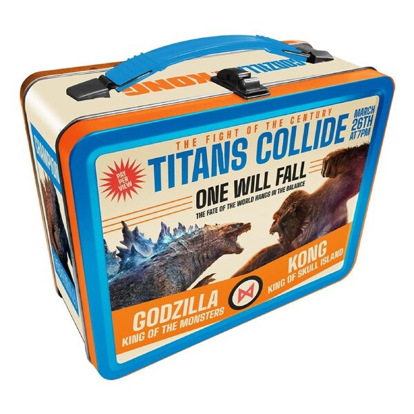 Aquarius Godzilla vs Kong 22cm Carry All Tin Storage Container w/ Handle Rect