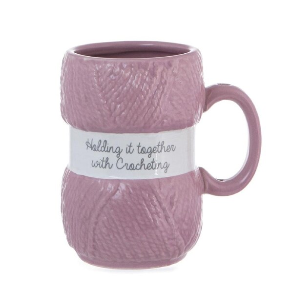 Boxer Gifts Crochet Coffee Mug w/ Handle Drinking Tea Cup Holding It Together