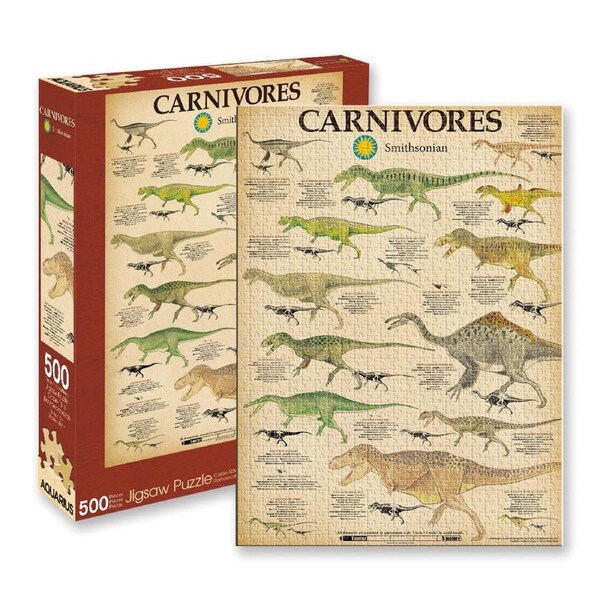 500pc Aquarius Smithsonian Carnivore Dinosaurs 35x48cm Jigsaw Puzzle Game 14+